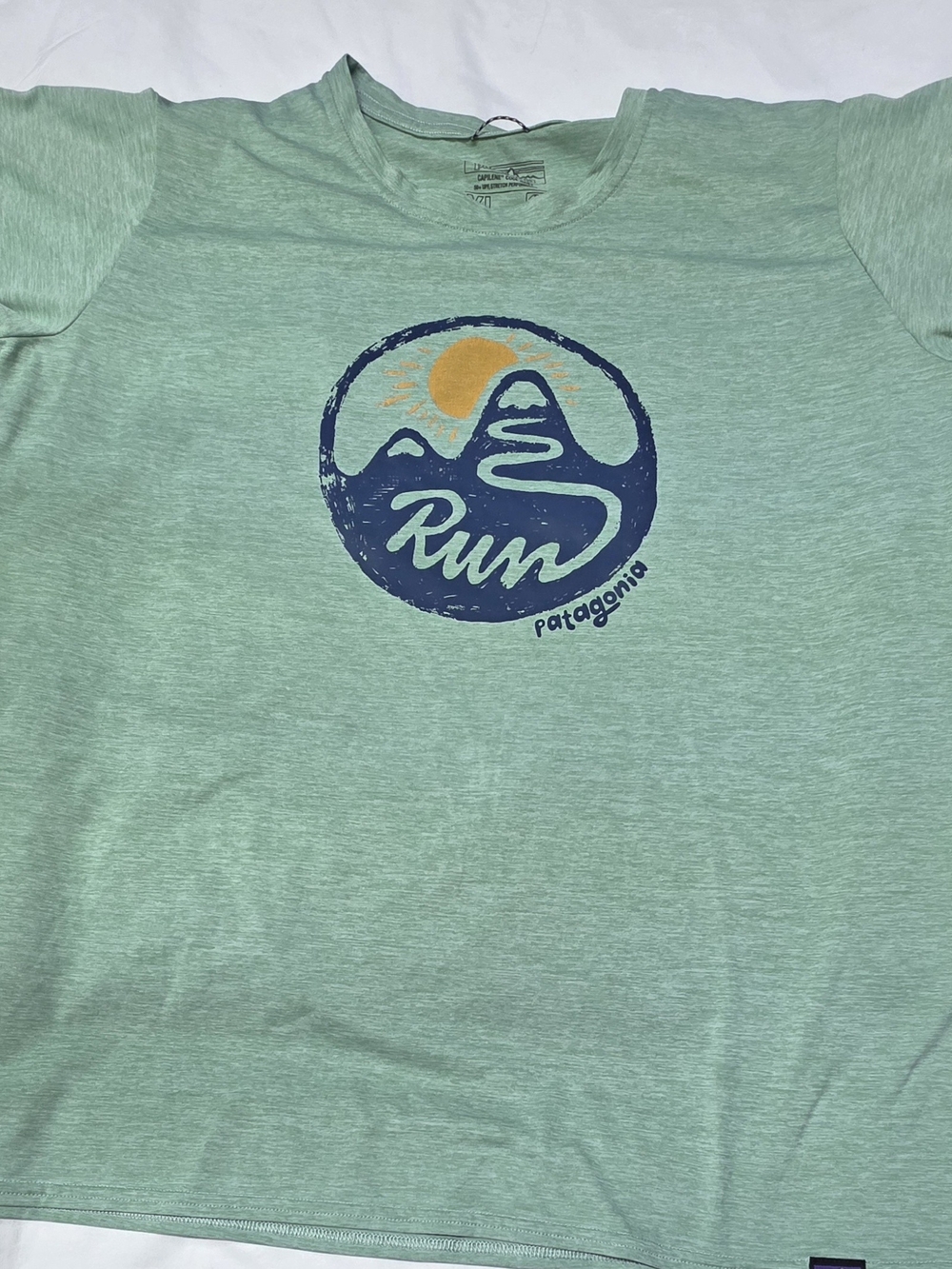 Patagonia Men's Mint Green 'Run' Graphic T-Shirt
